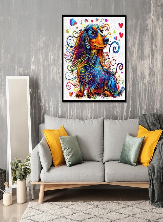 PPuzzling Colorful Dachshund Puzzles for Adults 1000 Pieces, Cute Dog Animal Jigsaw Puzzles, Funny Puppy Art Puzzle as Home Wall Decor - Image 5