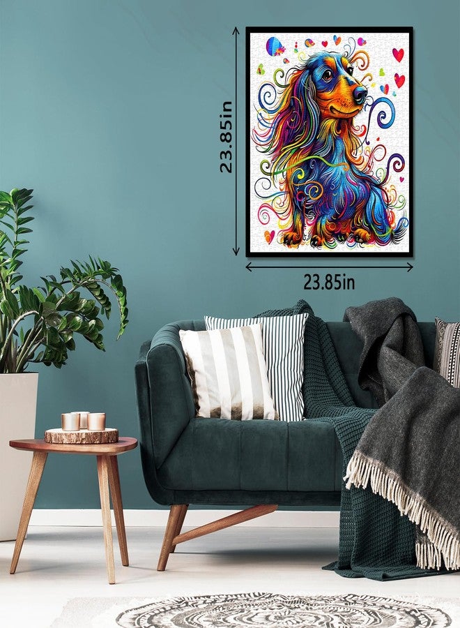PPuzzling Colorful Dachshund Puzzles for Adults 1000 Pieces, Cute Dog Animal Jigsaw Puzzles, Funny Puppy Art Puzzle as Home Wall Decor - Image 3