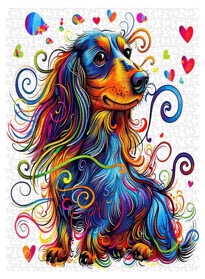PPuzzling Colorful Dachshund Puzzles for Adults 1000 Pieces, Cute Dog Animal Jigsaw Puzzles, Funny Puppy Art Puzzle as Home Wall Decor - Image 2