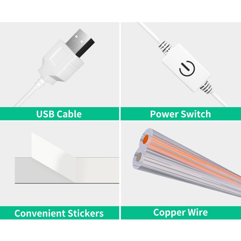 أضواء مرآة مكياج LED: حبل ضوئي مدته 1.5 متر يعمل ببطاقة USB - يتحكم باللمس ويمكن ضبط سطوعه ويحمي العين، يستخدم في مرايا المكياج والحمامات - Image 3