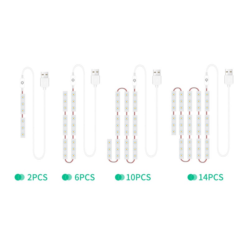 أضواء مرآة مكياج LED: حبل ضوئي مدته 1.5 متر يعمل ببطاقة USB - يتحكم باللمس ويمكن ضبط سطوعه ويحمي العين، يستخدم في مرايا المكياج والحمامات - Image 2