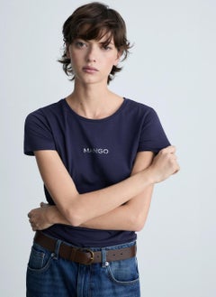 MANGO Logo Print Cotton T-Shirt  - Image 1