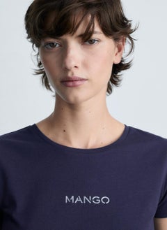 MANGO Logo Print Cotton T-Shirt  - Image 3