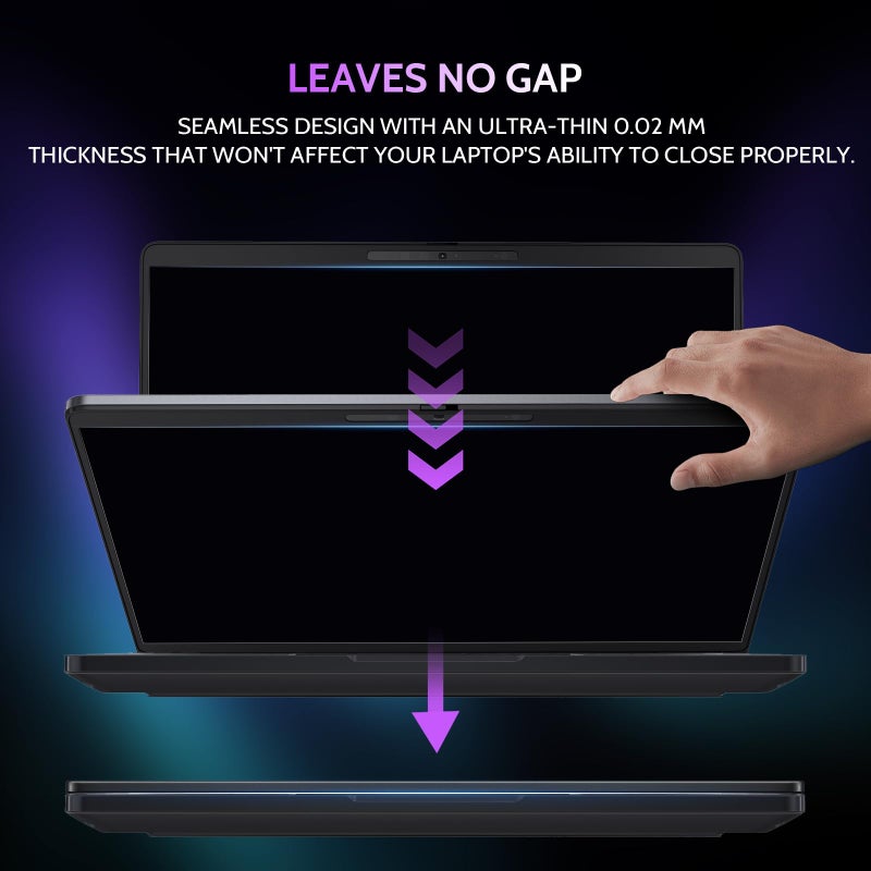 Peslv 360Â° 4 Way Laptop Privacy Screen for 14 Inch 16:9 Aspect Ratio Computer Monitor, Anti Glare Blue Light Spy Filter Private Cover, Bubble-Free Black Security Protector - Image 4