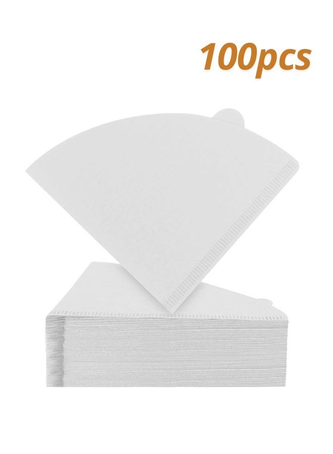 Coffee Filters, Size 02 Cone Natural Paper Filters, 100 Count 2-4 Cup, For Pour Over and Drip Coffee Maker (White V02) - Image 3
