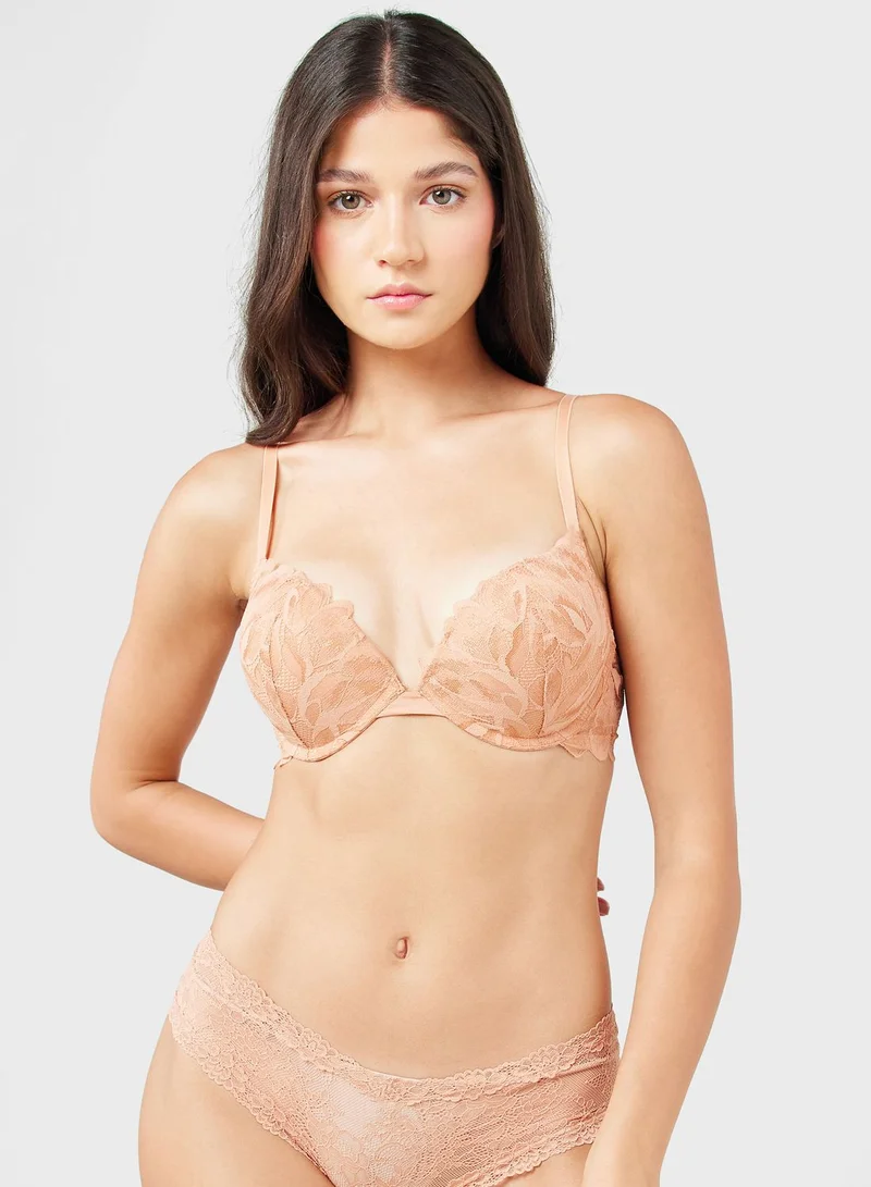 La Senza Lace Detail High Leg Brief