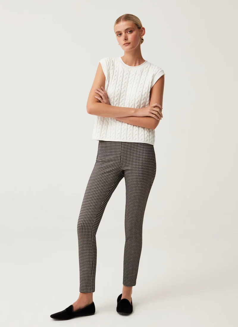 او في اس Ovs Womens Jacquard Leggings With High Waist