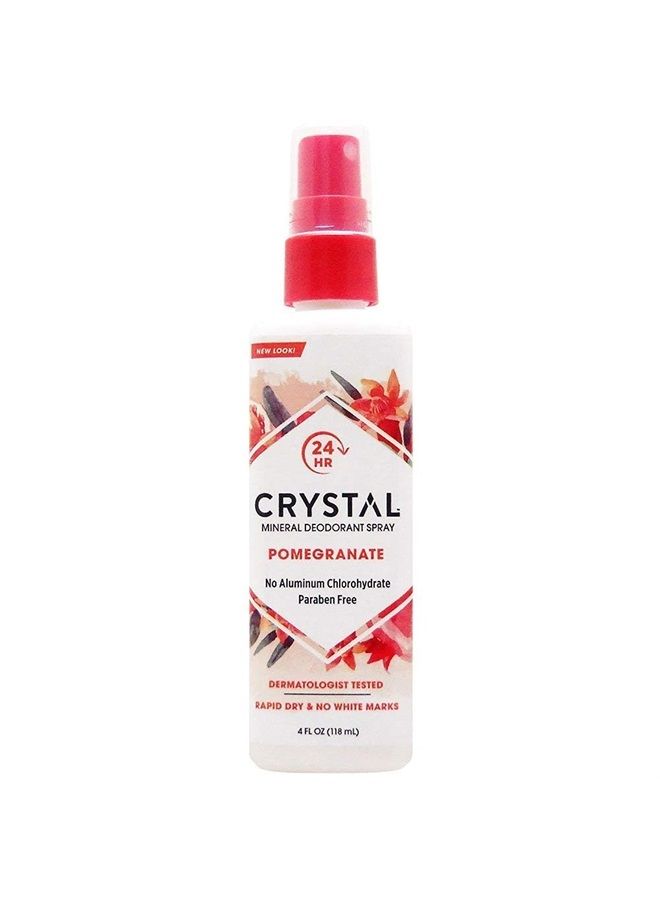CRYSTAL Deodorant Crystal Essence Mineral Deodorant Body Spray Pomegranate - 4 fl oz - Image 1