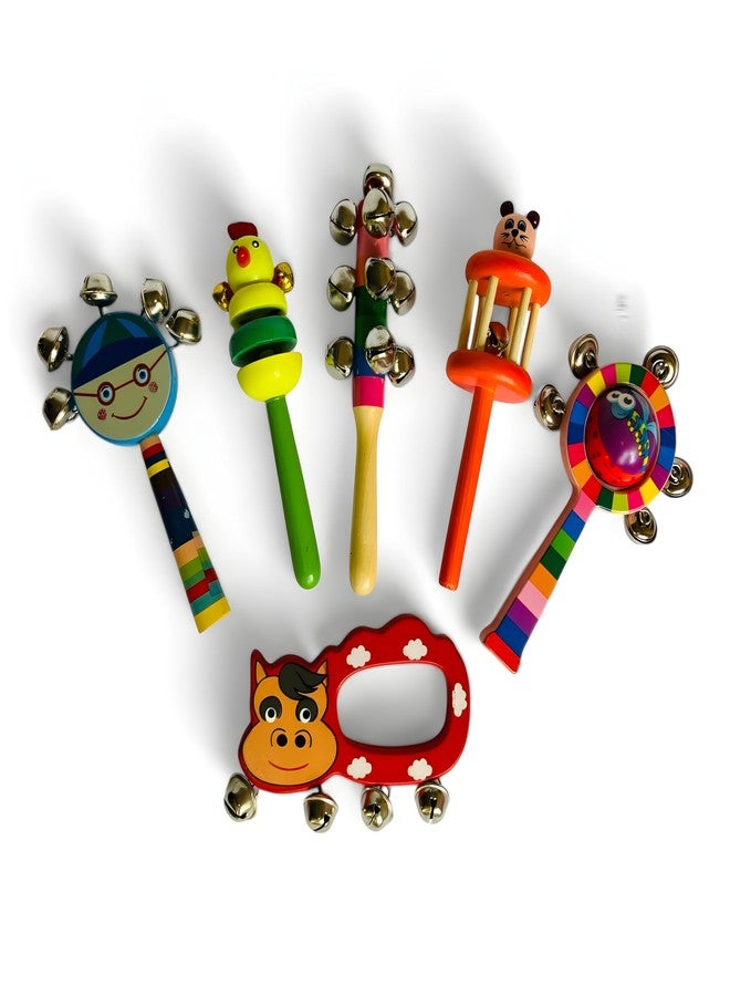 MarvelStore Wooden Rattles for Baby, Infants, New Born Babies Toys (0 to 6 to 12 Months) | Perfect for Early Music Education, Rhythm Practice, and Sensory Play (Multicolor) (Rattle Set 5) - Image 2
