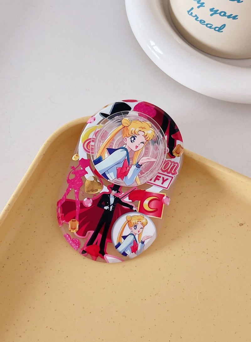 Casetify Sailor Moon Phone Grip Stand Compatible with MagSafe, MagSafe Phone Grip Holder, Wireless Charging Compatible Pink - Image 2