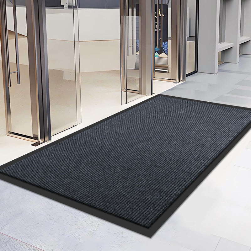 BesWin Extra Large Front Door Mat, 5 x 3 Feet Indoor Outdoor Entrance Mat, Heavy Duty Commercial Floor Mats, Non-Slip Rubber Backing Doormat for Entryway, Waterproof, Low-Profile, Easy to Clean - Image 1