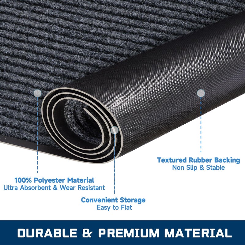 BesWin Extra Large Front Door Mat, 5 x 3 Feet Indoor Outdoor Entrance Mat, Heavy Duty Commercial Floor Mats, Non-Slip Rubber Backing Doormat for Entryway, Waterproof, Low-Profile, Easy to Clean - Image 5