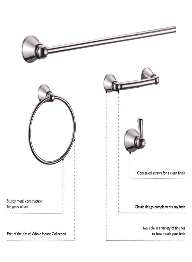 Design House Graz 4-Piece Bathroom Accessory Set, Matte Black, Includes Towel Bar, Towel Ring, Toilet Paper Holder, and Robe Hook - Design House, 188714 - Image 3
