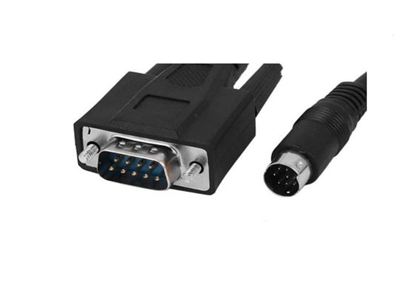 xjs XJSXZC Mini Din Male Connector PLC Programming Adapter Cable 3 Meters 10Ft Length (RS232 DB9 to 8P) - Image 4