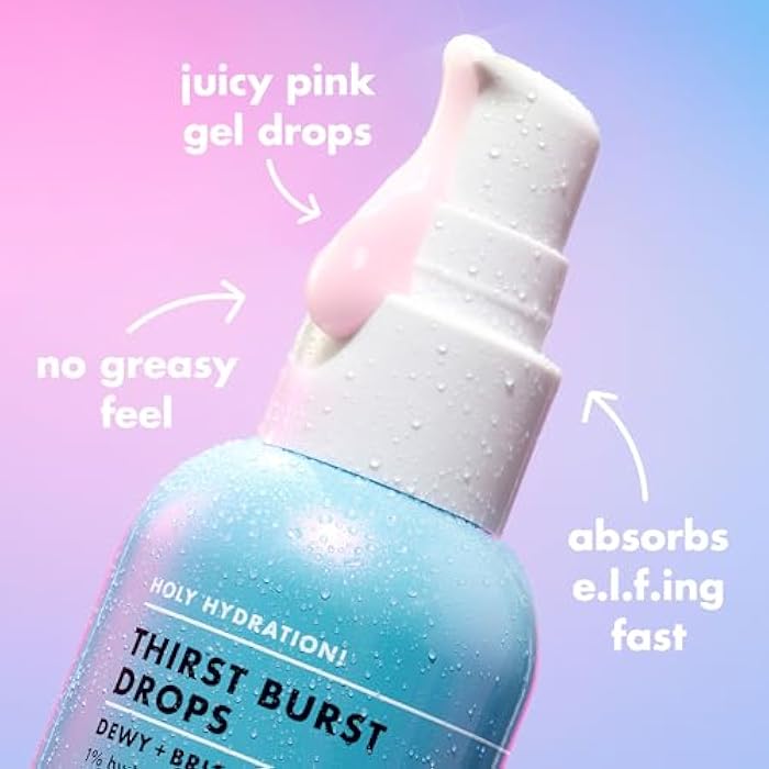 elf e.l.f. Holy Hydration! Thirst Burst Drops, Gel Serum Drops, For a Dewy, Plump Complexion, Non-Greasy Feel, With Hyaluronic Acid & 5% Niacinamide, Vegan & Cruelty-Free - Image 5