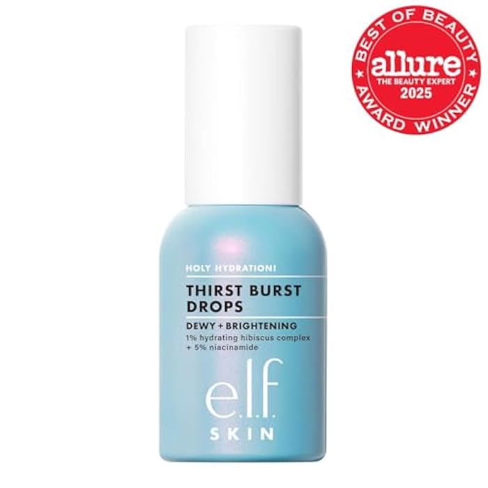 elf e.l.f. Holy Hydration! Thirst Burst Drops, Gel Serum Drops, For a Dewy, Plump Complexion, Non-Greasy Feel, With Hyaluronic Acid & 5% Niacinamide, Vegan & Cruelty-Free - Image 2