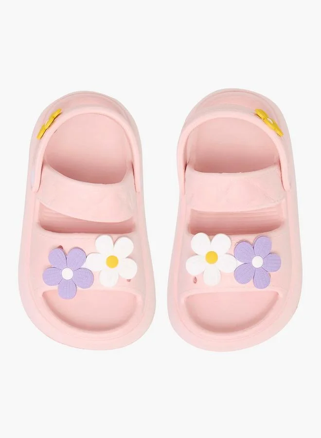 Aqua Flower Accent Sandals with Backstrap