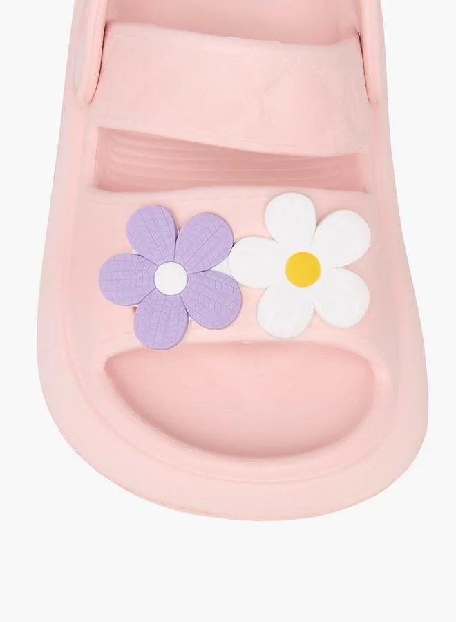 أكوا صنادل مزينة بالزهور مع حزام خلفي