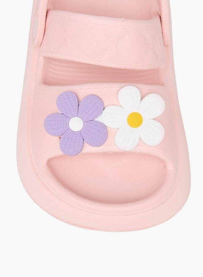 أكوا صنادل مزينة بالزهور مع حزام خلفي - Image 4