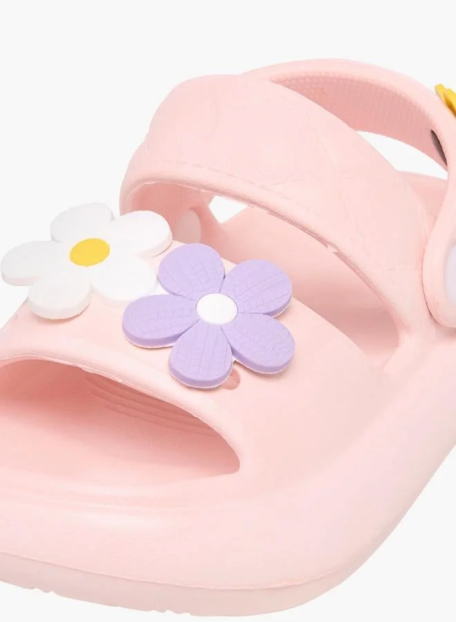 أكوا صنادل مزينة بالزهور مع حزام خلفي