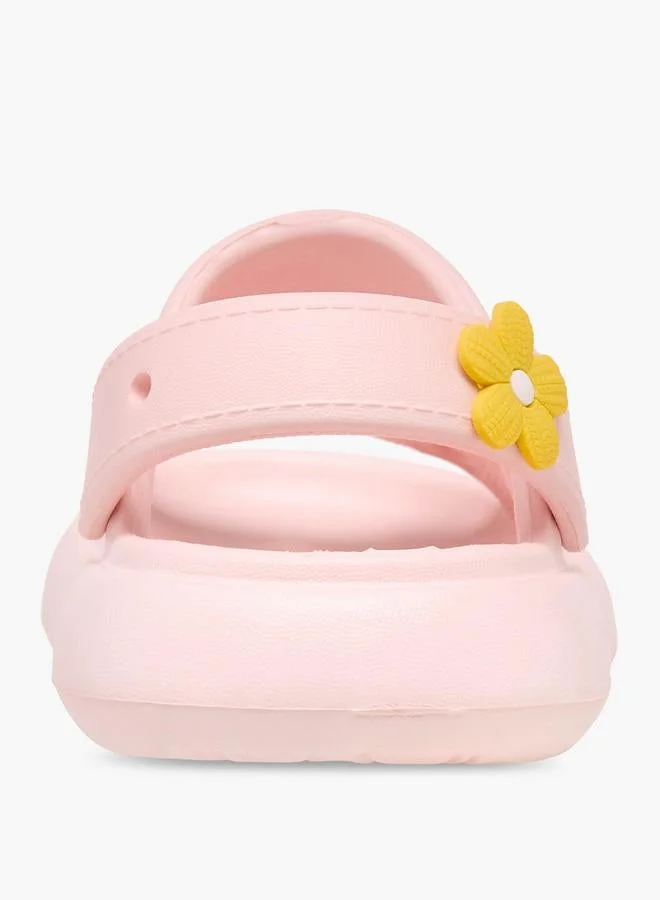 أكوا صنادل مزينة بالزهور مع حزام خلفي