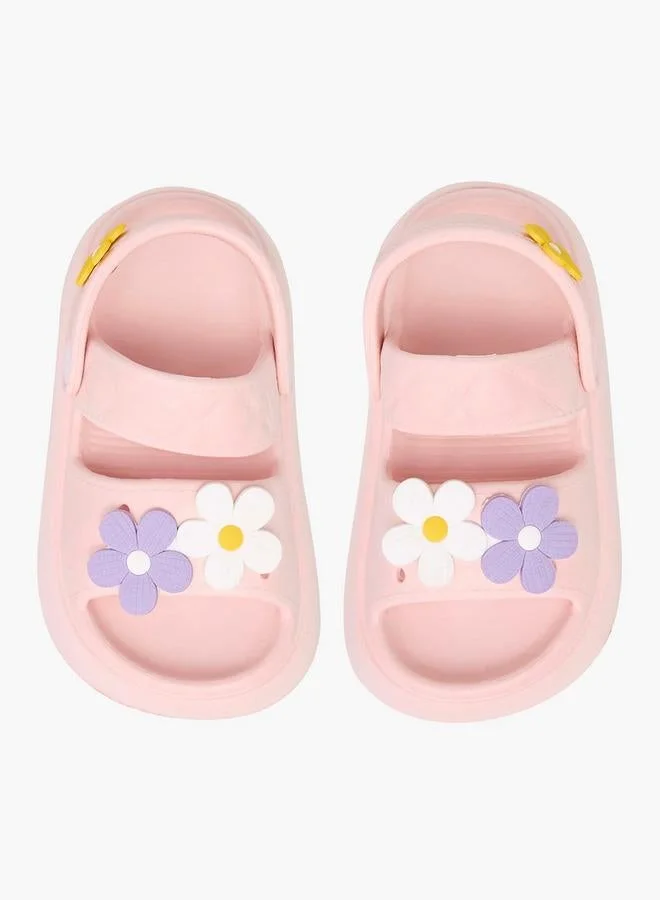 أكوا صنادل مزينة بالزهور مع حزام خلفي