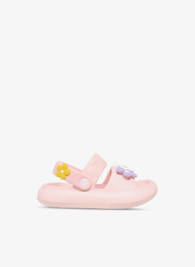 Aqua Flower Accent Sandals with Backstrap