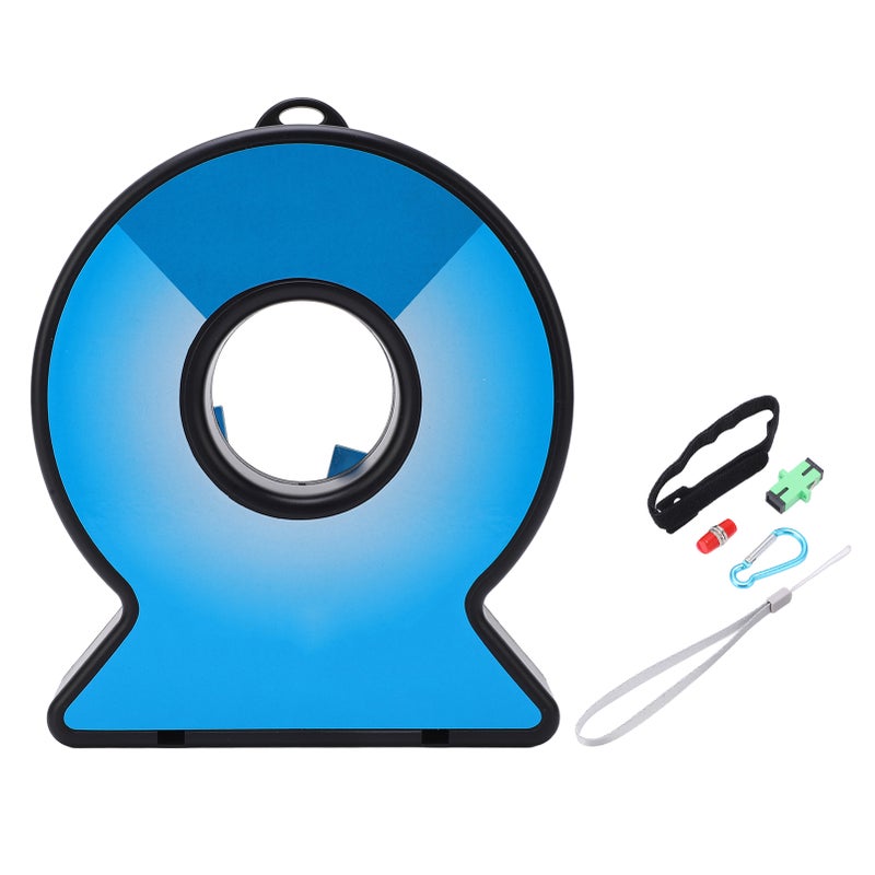 OTDR Launch Cable Box: 150M SCAPC to SCAPC, Dead Zone Eliminator for Higher Testing Accuracy - Lightweight Disc Design With Hook, Waterproof ABS Construction for Field Testing & Network Maintenance - Image 1