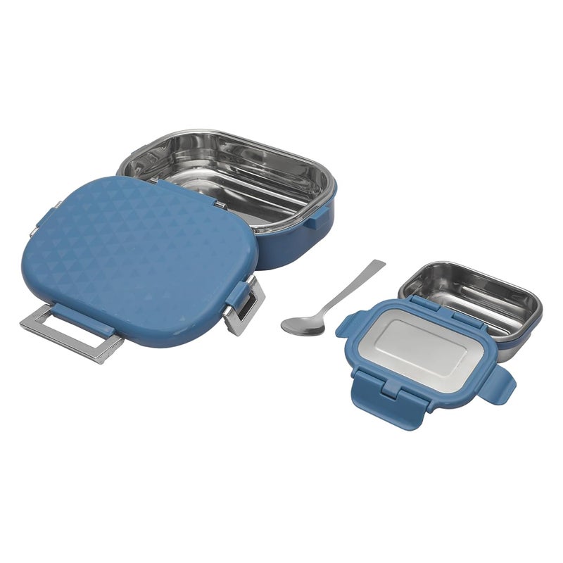 JAYPEE PLUS JAYPEE Snapsteel Stainless Steel Insulated Lunch Box Blue, 650 ml, Airtight Tiffin Box for School Kids | Spillproof with Silicon Seal | Food Grade | BPA Free - Image 3