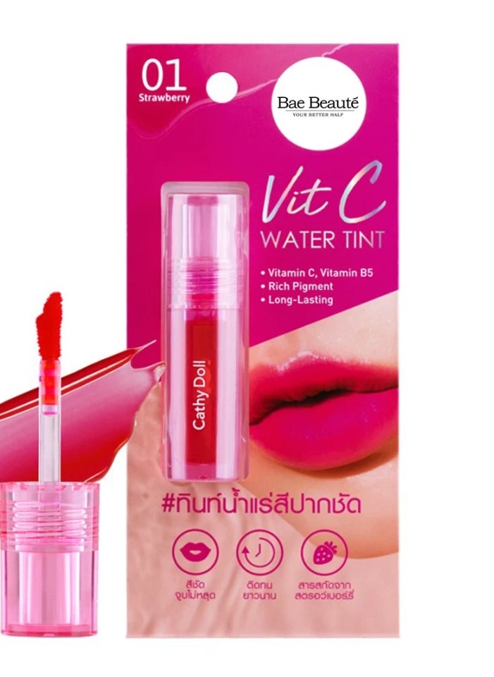 Cathy Doll Cathy Doll Vit C Water Lip Tint – Smudge-Proof & Lightweight Stain (#01, 3g)  - Image 1
