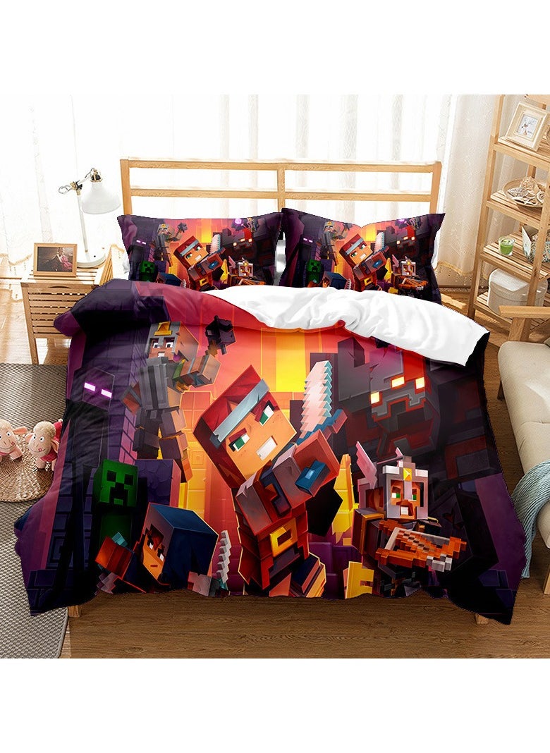 Generic Minecraft Game Peripheral Bedding Three-Piece Set 180*210cm  - Image 1