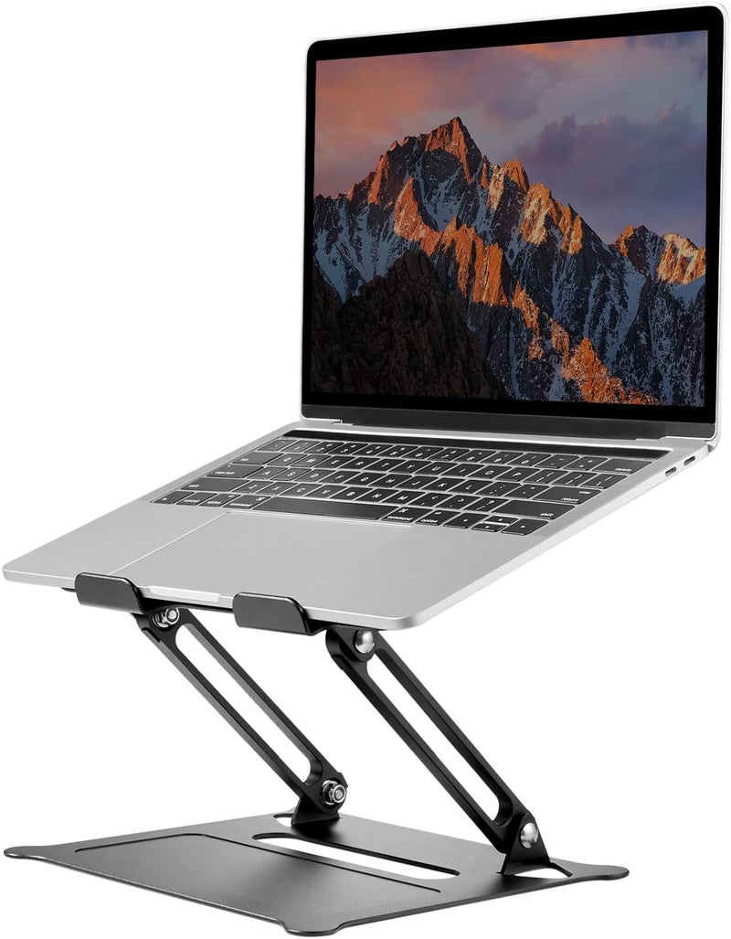 PHOCAR Laptop Riser Adjustable Laptop Stand Foldable Aluminum Portable Computer Stand Laptop Holder Compatible for MacBook,HP, Lenovo,Surface,Dell, ASUS, Laptops up to 17 Inch - Image 1