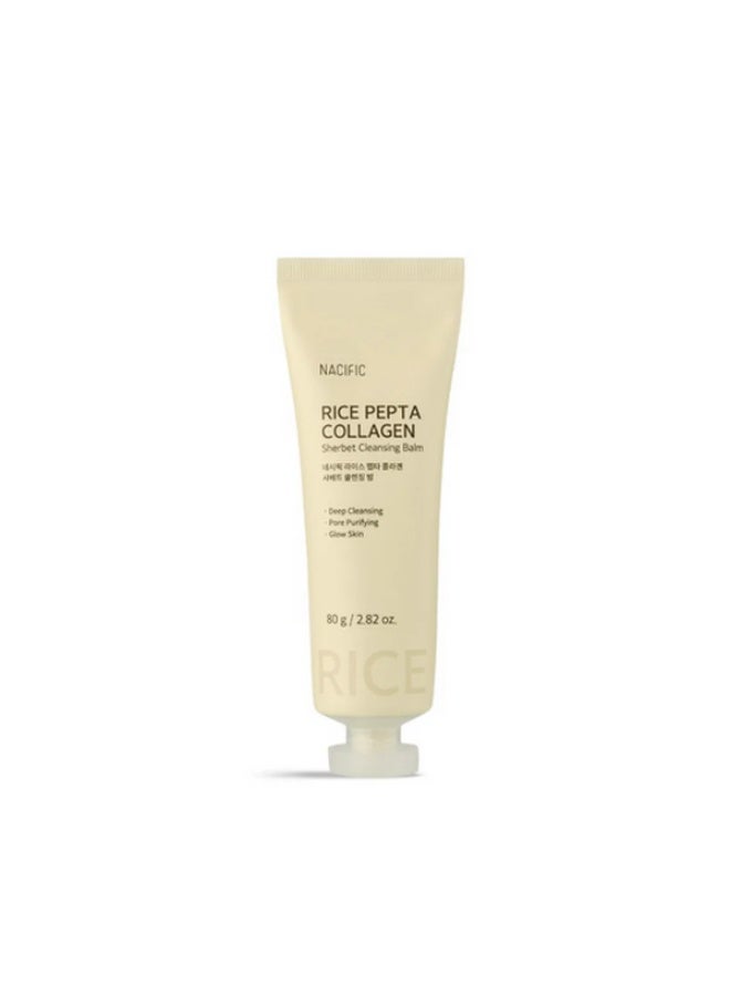 NACIFIC Rice Pepta Collagen Sherbet Cleansing Balm for Makeup Removal, Pore Care & Hydration - 80g - Image 1