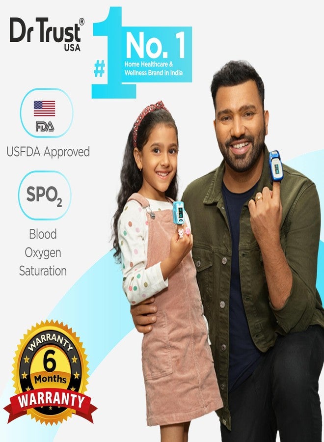 Dr Trust Paediatric Finger Tip Pulse Oximeter for kids Sp02 check (Blue) 212 - Image 2