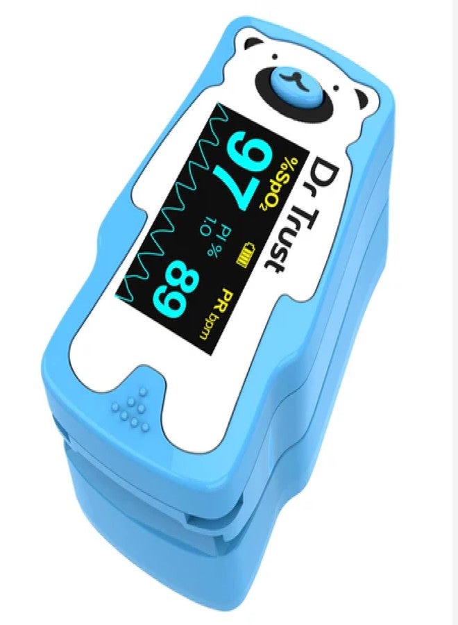 Dr Trust Paediatric Finger Tip Pulse Oximeter for kids Sp02 check (Blue) 212 - Image 1