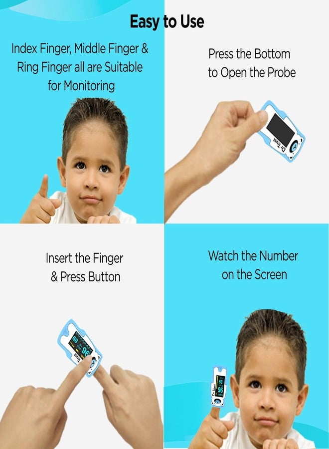 Dr Trust Paediatric Finger Tip Pulse Oximeter for kids Sp02 check (Blue) 212 - Image 5