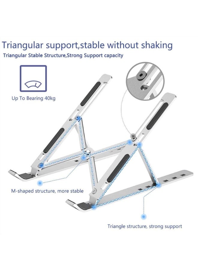 Adjustable Laptop Stand – Ergonomic, Foldable, Portable Notebook Riser for Desk Use - Image 2