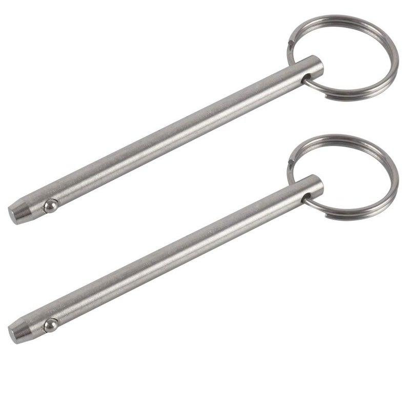VTurboWay 4 Pack Quick Release Pin  Diameter 1/4""(6.3Mm)  Overall Length 3.75""(95Mm)  Usable Length 3""(76Mm)  Full 316 Stainless Steel  Bimini Top Pin  Marine Hardware - Image 3