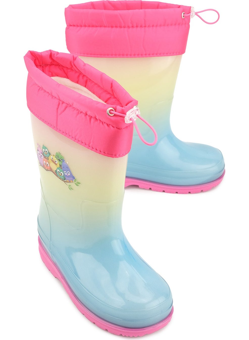 Gezer - Winter Girls Waterproof Warm Lined Transparent Rain Boots - Image 1