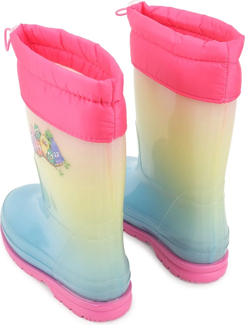Gezer Winter Girls Waterproof Warm Lined Transparent Rain Boots