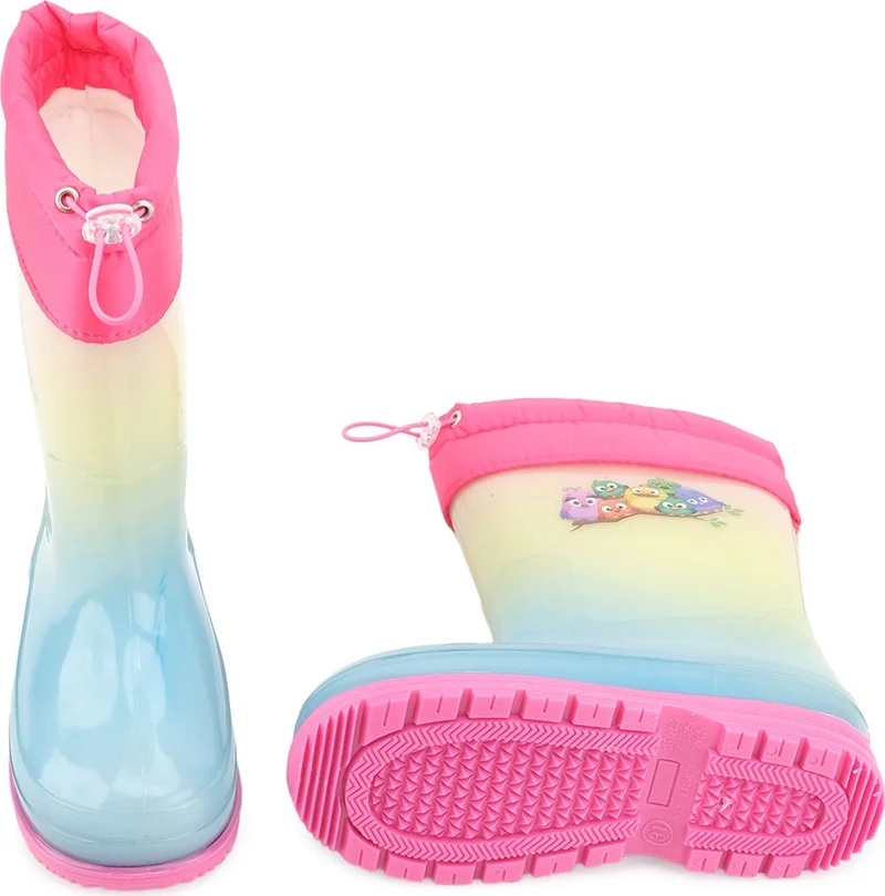 Gezer Winter Girls Waterproof Warm Lined Transparent Rain Boots