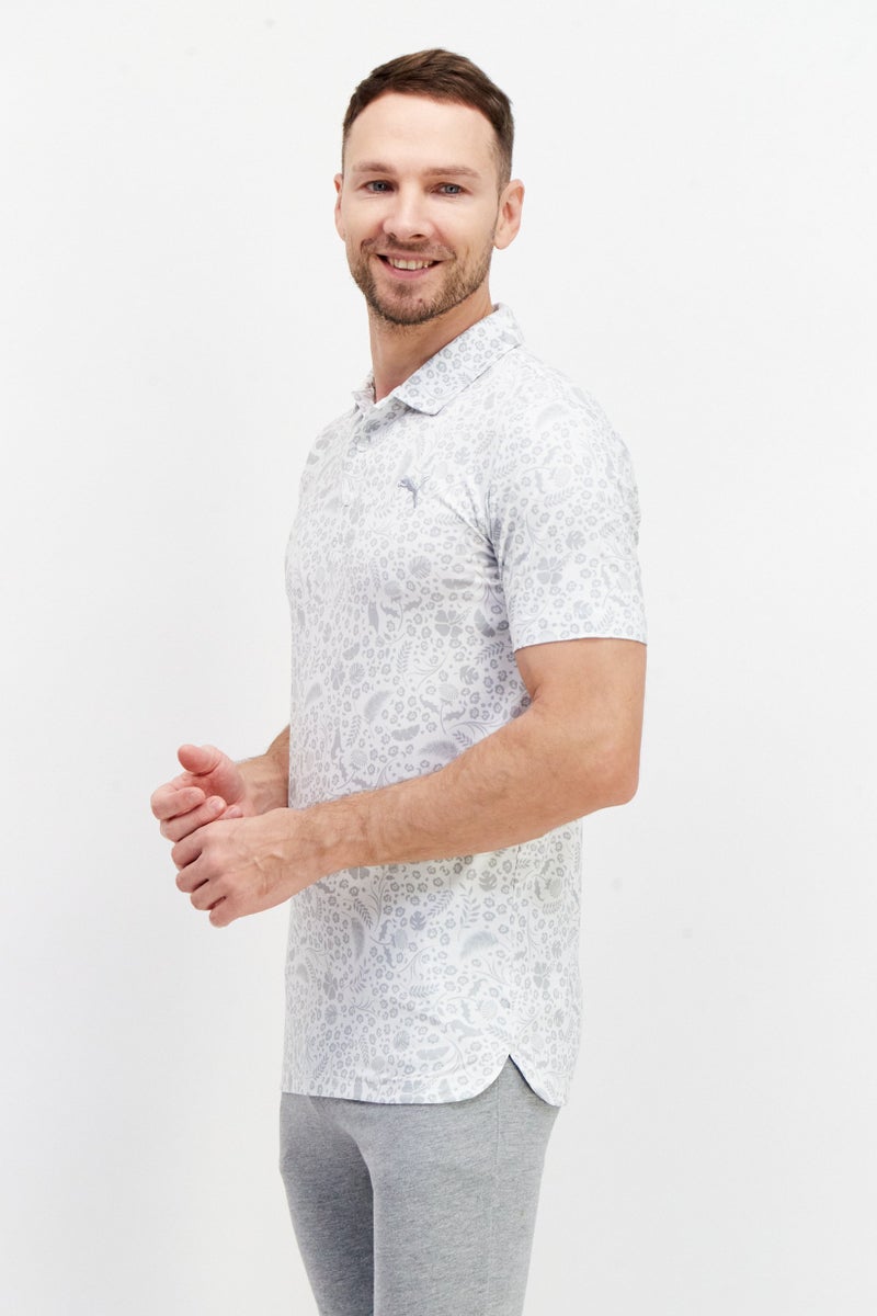 PUMA Men Sport Fit Short Sleeve Training Polo Shirt, White - Image 3