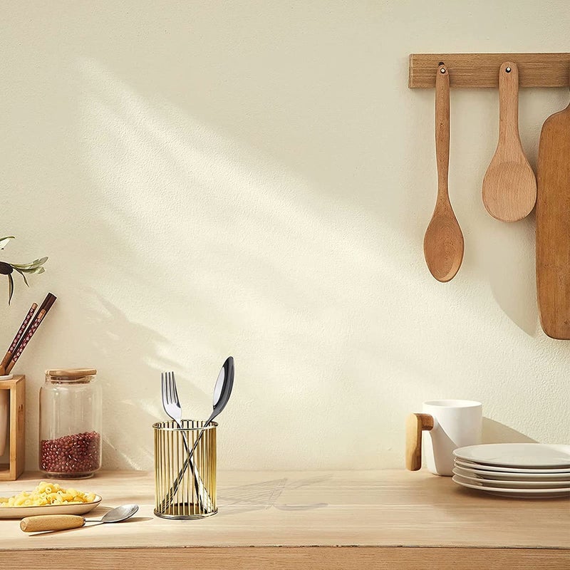 CentraLit Pen Stand Pencil Holder Decorative Metal Wire Pen Stand Organizer for Office Desk, Kids Study Table - Makeup Brush Holder Accessory, Toothbrush Holder (Gold) - Image 4