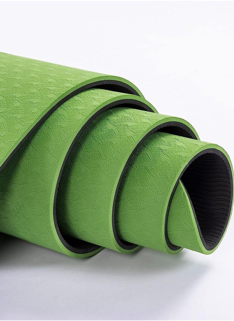 WENBO - Yoga Mat 6mm For Home & Gym Workout Cardio Extra Thick Non Slip Anti Tear Exercise Floor Mat (Green) - Image 1