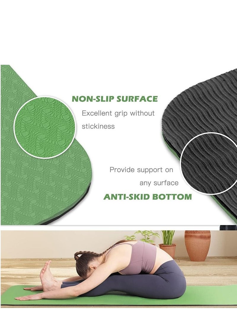 WENBO - Yoga Mat 6mm For Home & Gym Workout Cardio Extra Thick Non Slip Anti Tear Exercise Floor Mat (Green) - Image 1