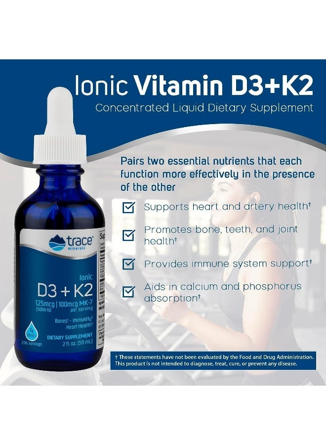 Trace Minerals Liquid Ionic Vitamin D3 + K2 Supplement for Adults - Image 3