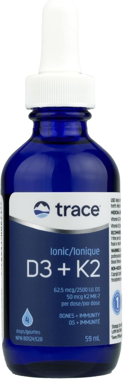 Trace Minerals Liquid Ionic Vitamin D3 + K2 Supplement for Adults - Image 1