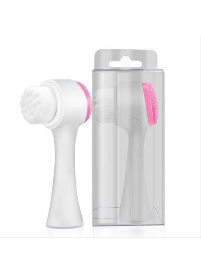 Silicone Double Sided Face Washing Facial Brush Face Massage Facial Cleanser Brush (Color may vary) 2PC - Image 3