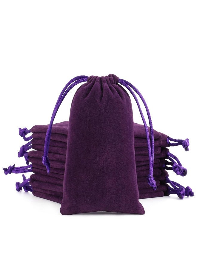 Tapleap Jewelry Bags, 12Pcs Purple Velvet Coin Purse, 3x4 Drawstring Bags, Wedding, Valentine's Day, For Wrapping Crystals, MIini Urns, Resin Runes - Image 1