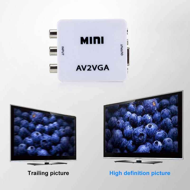 Mini AV2VGA Video Converter Convertor Box AV RCA CVBS to VGA Video Converter Conversor with 3.5mm Audio to PC HDTV Converter - Image 4